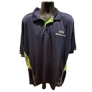 Seattle Seahawks NFL Team Apparel Men’s Navy Blue/Green TX3 Performance Polo 3XL